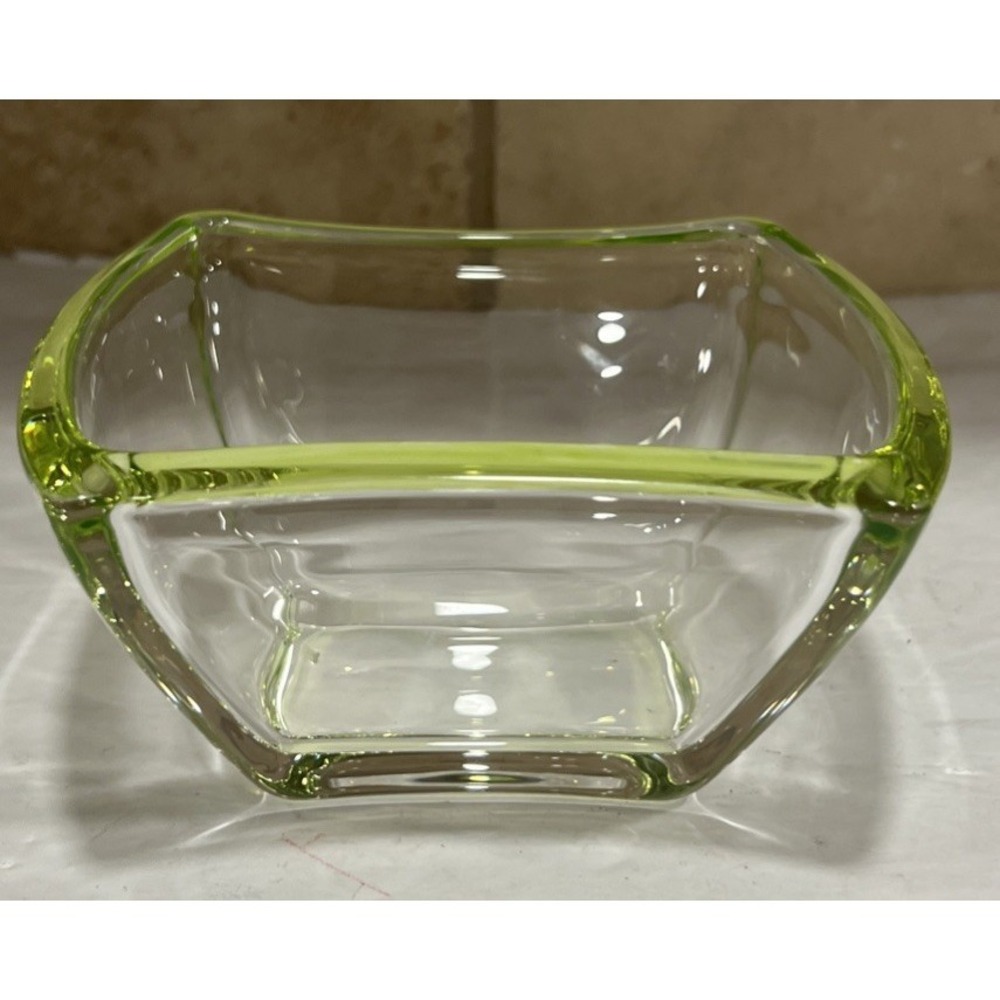 Walther Glas ? Contemporary Bowl Clear Green Glow Decor Serving
